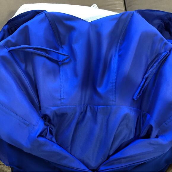 Royal Blue Formal Prom Party Long Gown Dress with Rhinestone Waist Size 4 - Picture 10 of 10